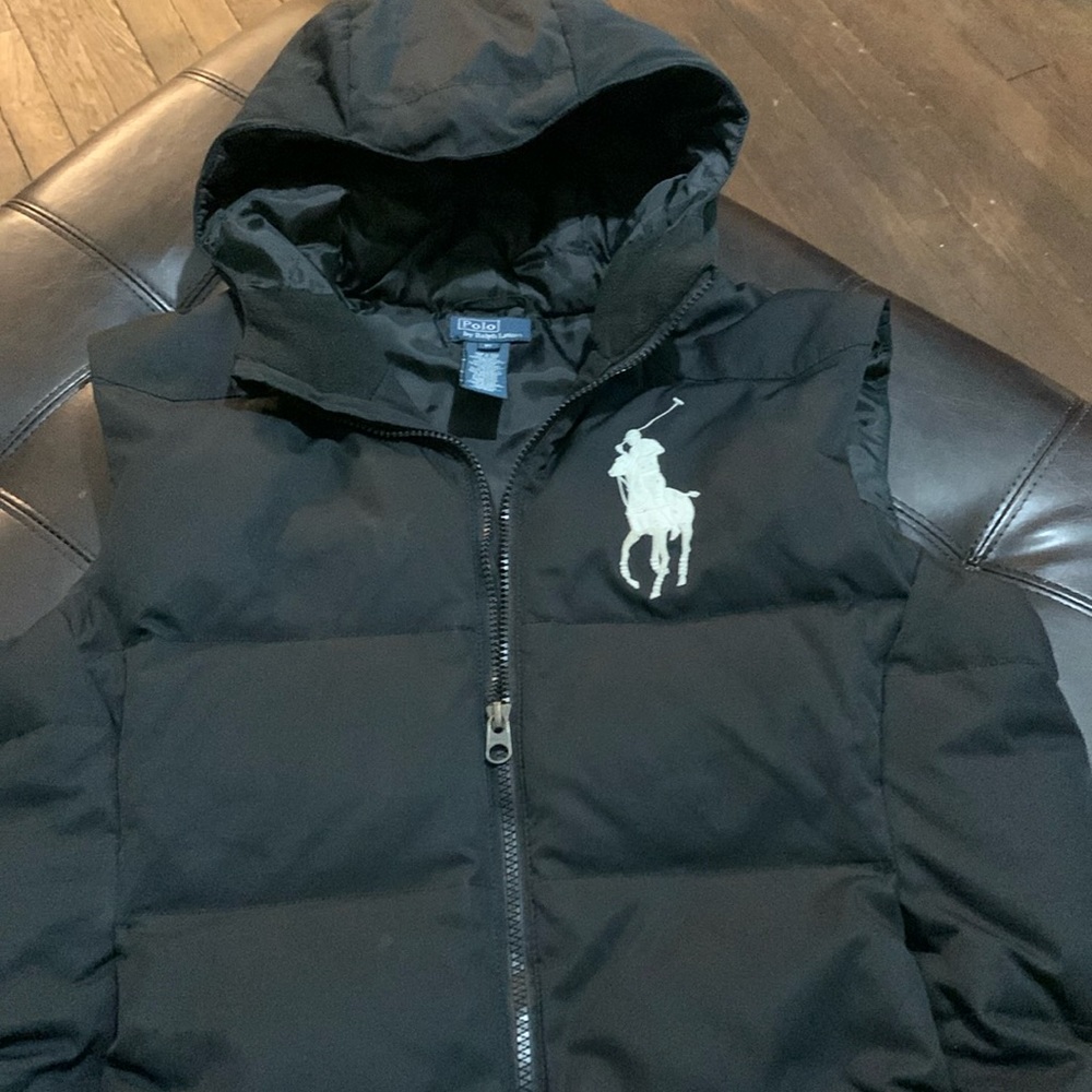 Boys Polo Big Pony Down Vest XL